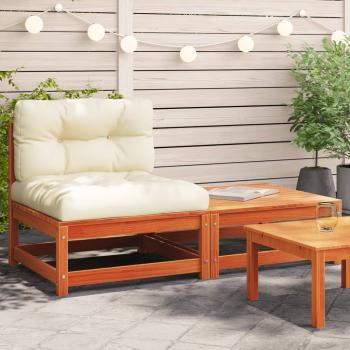 ARDEBO.de - Gartensofa ohne Armlehnen mit Kissen und Hocker