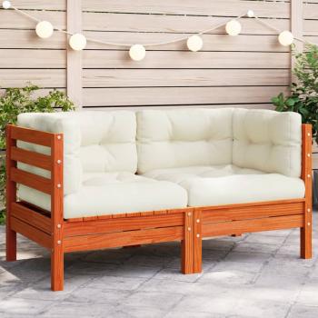 ARDEBO.de - Garten-Ecksofa mit Kissen Wachsbraun Massivholz Kiefer