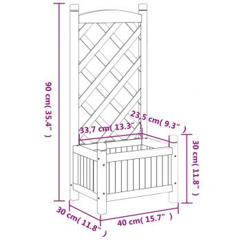 Pflanzkübel mit Spalier Braun Massivholz Tanne