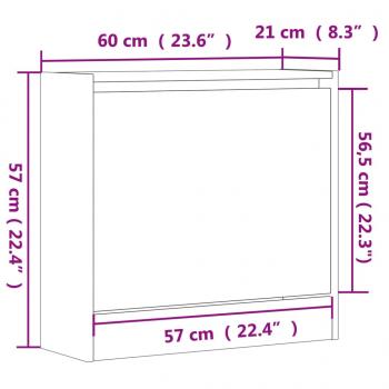 Schuhschrank Betongrau 60x21x57 cm Holzwerkstoff