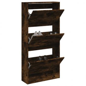 ARDEBO.de - Schuhschrank Räuchereiche 60x21x125,5 cm Holzwerkstoff