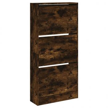 Schuhschrank Räuchereiche 60x21x125,5 cm Holzwerkstoff