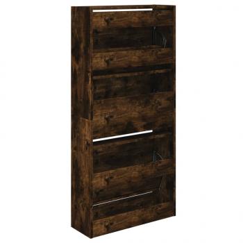 Schuhschrank Räuchereiche 60x21x125,5 cm Holzwerkstoff