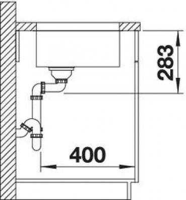 Blanco Supra 400-U Edelstahlspüle ohne Ablauffernbedienung, Edelstahl Bürstfinish (518201)