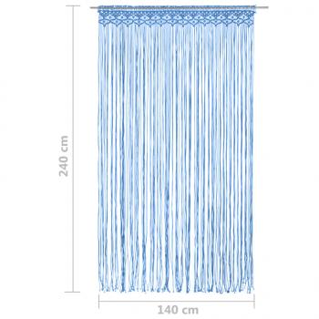 Makramee Vorhang Blau 140x240 cm Baumwolle