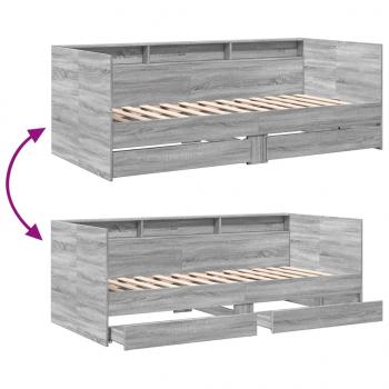 Tagesbett mit Schubladen Grau Sonoma 100x200 cm Holzwerkstoff