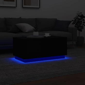 Couchtisch mit LED-Leuchten Schwarz 90x50x40 cm