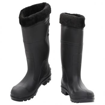 Gummistiefel mit Herausnehmbarem Innenfutter Schwarz Gr. 39 PVC