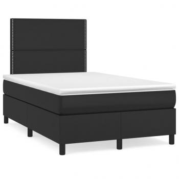 ARDEBO.de - Boxspringbett mit Matratze Schwarz 120x190 cm Kunstleder