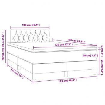 Boxspringbett mit Matratze Dunkelgrau 120x190 cm Stoff