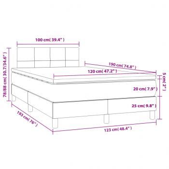 Boxspringbett mit Matratze Dunkelgrau 120x190 cm Stoff