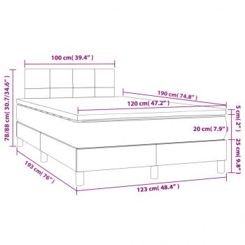 Boxspringbett mit Matratze Dunkelblau 120x190 cm Samt