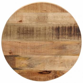 ARDEBO.de - Tischplatte Ø 60x2,5 cm Rund Raues Massives Mangoholz