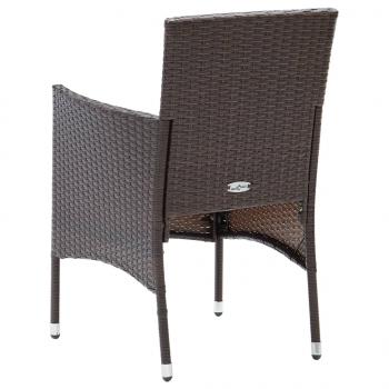 Garten-Essstühle 2 Stk. Poly Rattan Braun