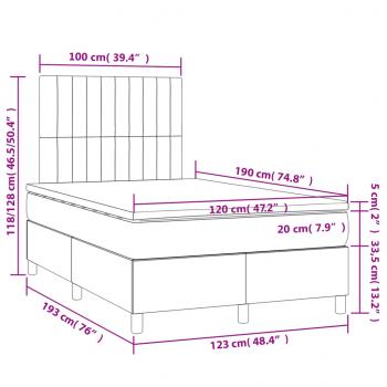 Boxspringbett mit Matratze Dunkelgrau 120x190 cm Samt