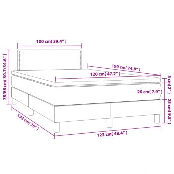 Boxspringbett mit Matratze Dunkelblau 120x190 cm Samt