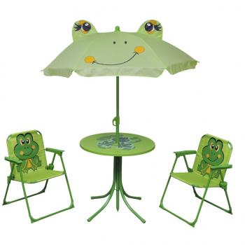 ARDEBO.de - 3-tlg. Garten-Bistro-Set für Kinder mit Sonnenschirm Grün