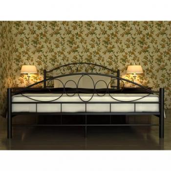 Bett mit Matratze Schwarz Metall 180×200 cm 