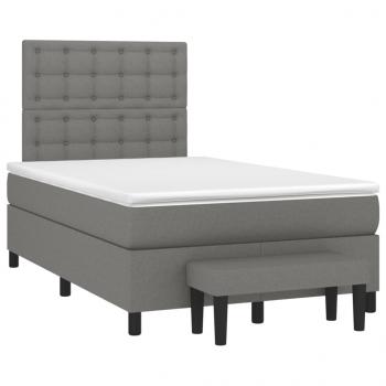 Boxspringbett mit Matratze Dunkelgrau 120x190 cm Stoff