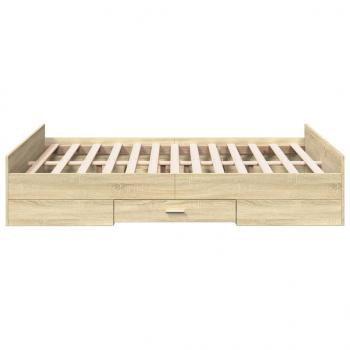 Bettgestell mit Schubladen Sonoma-Eiche 140x190cm Holzwerkstoff