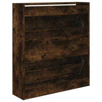 Schuhschrank Räuchereiche 80x21x87,5 cm Holzwerkstoff