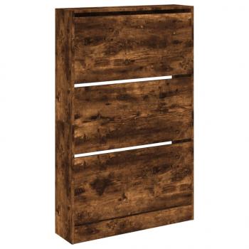 Schuhschrank Räuchereiche 80x21x125,5 cm Holzwerkstoff