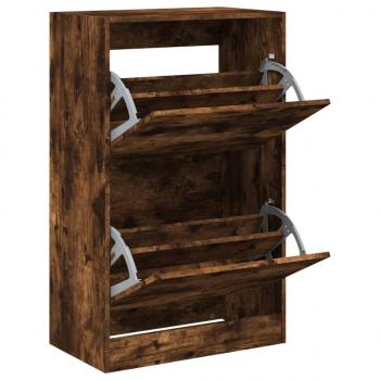 Schuhschrank Räuchereiche 60x34x96,5 cm Holzwerkstoff