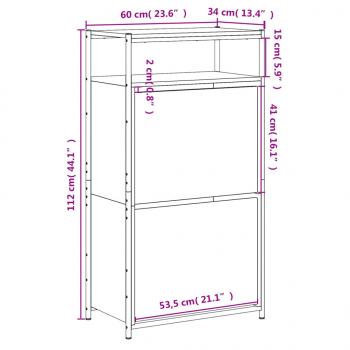 Schuhschrank Räuchereiche 60x34x112 cm Holzwerkstoff