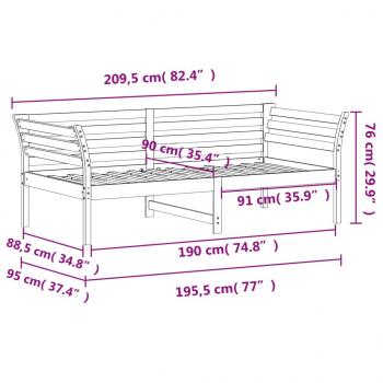 Tagesbett ohne Matratze Wachsbraun 90x190 cm Massivholz Kiefer