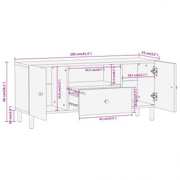 TV-Schrank 105x33x46 cm Massivholz Akazie