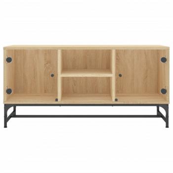 TV-Schrank mit Glastüren Sonoma-Eiche 102x37x50 cm