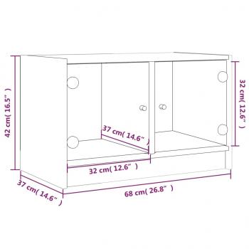 TV-Schrank mit Glastüren Braun Eichen-Optik 68x37x42 cm