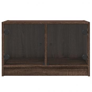 TV-Schrank mit Glastüren Braun Eichen-Optik 68x37x42 cm