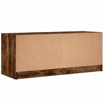 TV-Schrank mit Glastüren Räuchereiche 102x37x42 cm