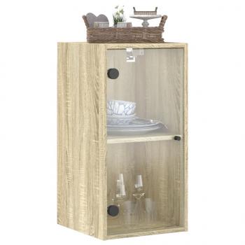 Wandschrank mit Glastüren Sonoma-Eiche 35x37x68,5 cm