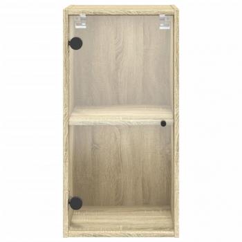 Wandschrank mit Glastüren Sonoma-Eiche 35x37x68,5 cm