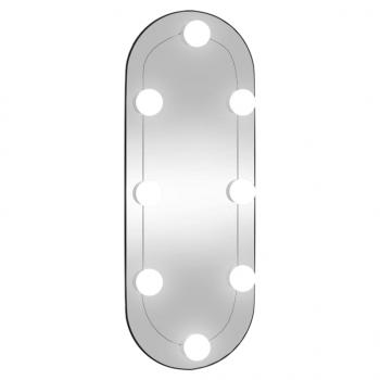 Wandspiegel mit LED-Leuchten 20x50 cm Glas Oval