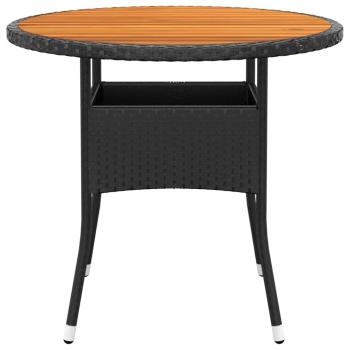 5-tlg. Bistro-Set Poly-Rattan und Massivholz Schwarz