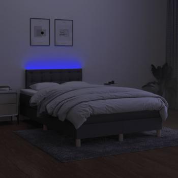 Boxspringbett mit Matratze & LED Dunkelgrau 120x190 cm Stoff