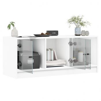 TV-Schrank mit Glastüren Weiß 102x37x42 cm