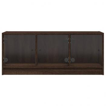 TV-Schrank mit Glastüren Braun Eichen-Optik 102x37x42 cm