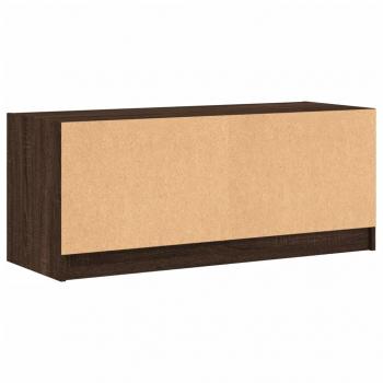 TV-Schrank mit Glastüren Braun Eichen-Optik 102x37x42 cm