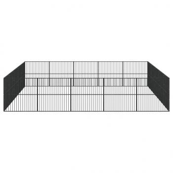 Hundelaufstall 20-tlg. Schwarz Verzinkter Stahl