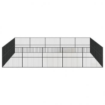 Hundelaufstall 20-tlg. Schwarz Verzinkter Stahl