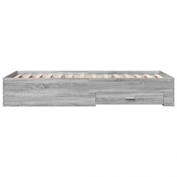 Bettgestell mit Schubladen Grau Sonoma 75x190 cm Holzwerkstoff