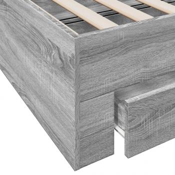 Bettgestell mit Schubladen Grau Sonoma 75x190 cm Holzwerkstoff