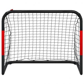 Fußballtor mit Netz Rot und Schwarz 90x48x71 cm Stahl