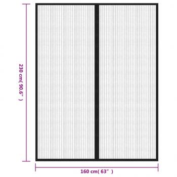 Fliegengitter-Türvorhänge 2 Stk. Magnet Schwarz 230x160 cm