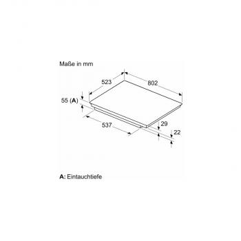 Siemens EH845HVB1E iQ100 Autarkes Indukltionskochfeld, Glaskeramik, 80 cm breit, TouchControl, 17 Leistungsstufen, Boosterfunktion, Home Connect, Kindersicherung, Edelstahlrahmen, schwarz