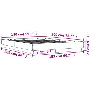 Bettgestell Weiß 150x200 cm Holzwerkstoff